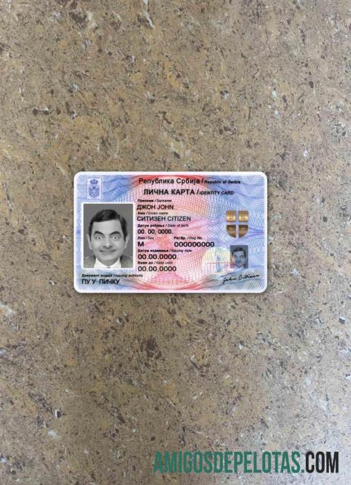 Serbia ID olhar de foto frente amostra